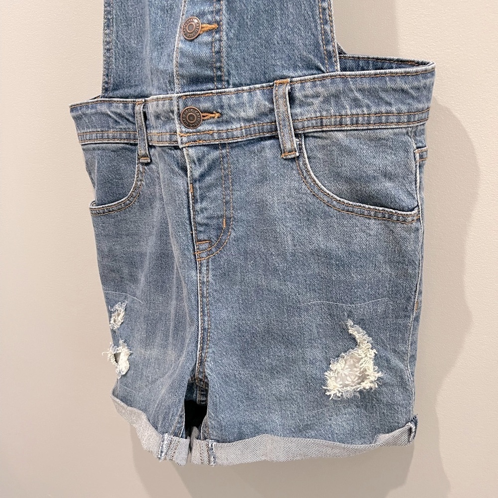 Girls Cat & Jack denim shortall Size 10/12 - Picture 4 of 7